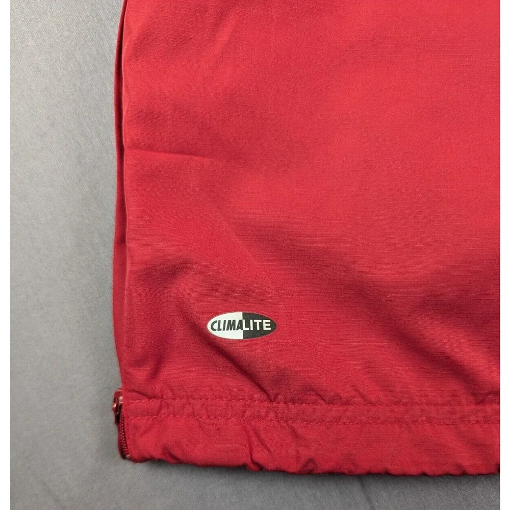 Wisconsin Badgers Jacket Mens Medium Red Adidas Pullover Windbreaker V-Neck